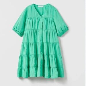 Zara Kids Green Tiered Dress